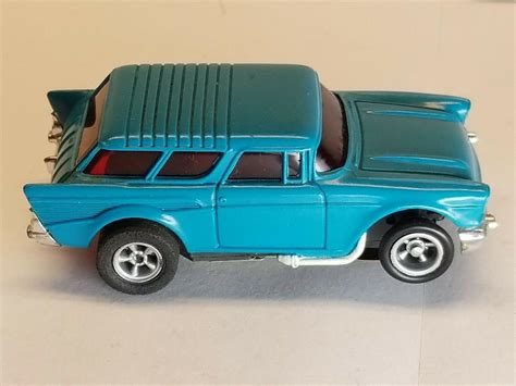 Original Aurora Afx Blue Chevrolet Chevy Nomad Slot Car W Mean