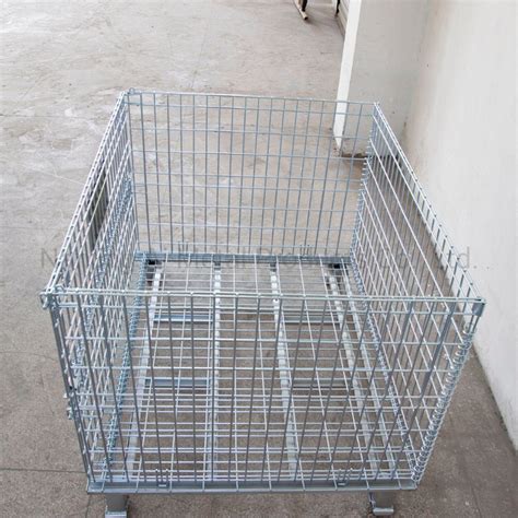 Foldable And Stackable Welded Galvanized Wire Lattice Storage Cage