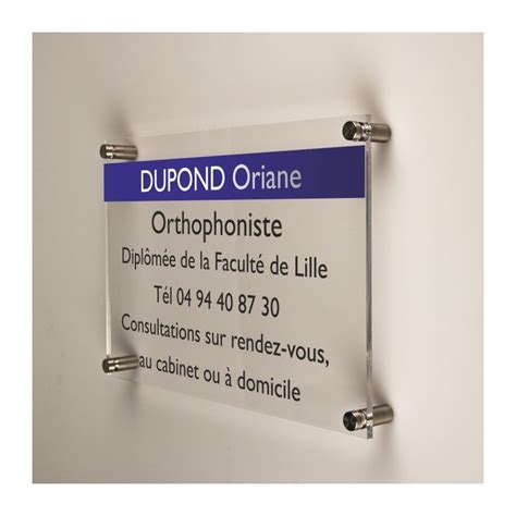 Plaque Professionnelle Plexiglas Sur Mesure Avec Vos Textes Logos Et