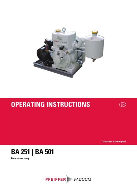 Pfeiffer Vacuum Ba 251 Operating Instructions Manual Pdf Download Manualslib