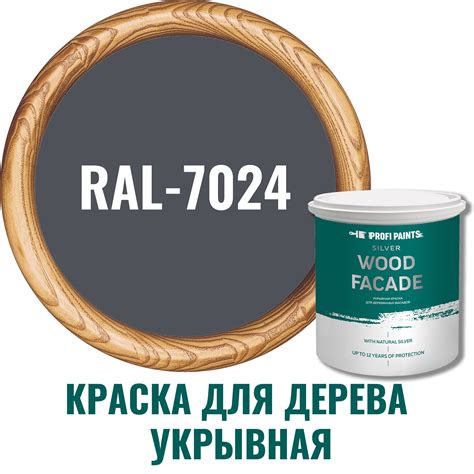 Краска для дерева PROFIPAINTS SILVER WOOD FASADE цвет RAL-7024 ...