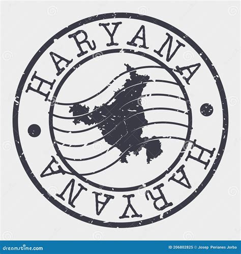 Haryana India Stamp Postal Map Silhouette Seal Passport Round Design