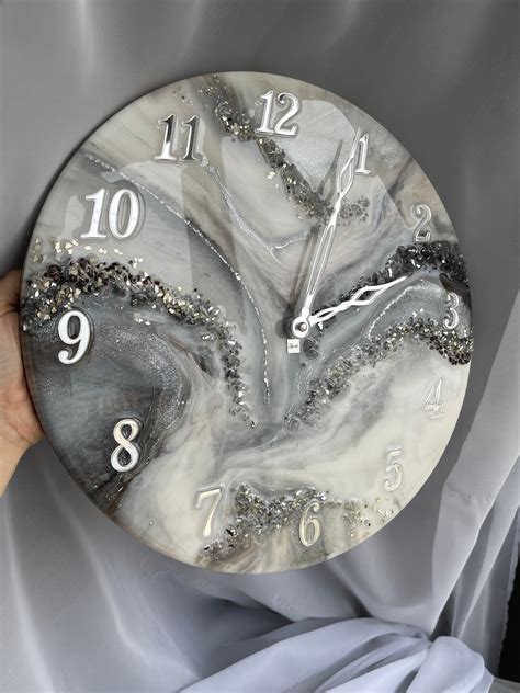 Room Decor Aesthetic Resin Art Clock Custom Wall Clock With Etsy