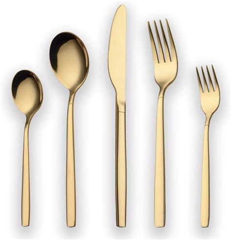 Berglander 30 Piece Titanium Gold Plated Stainless Steel Cutlery Set