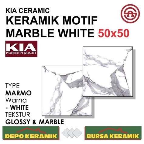 Jual Keramik Motif Marble 50x50 Marmo White Kia Glossyandmarble