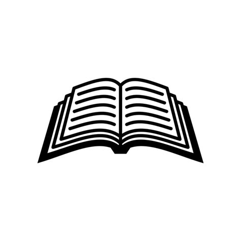 Abra La Plantilla De Icono De Vector De Libro En Blanco Y Negro Icono