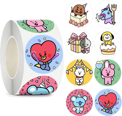 Cartoon Label Stickers 500pcs 1.5 Inch 8 Different Nepal | Ubuy