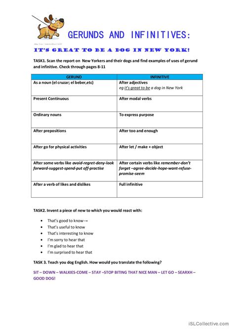 Gerunds And Infinitives General Gram English Esl Worksheets Pdf Doc