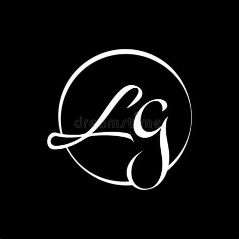 Initial Lg Letter Logo Design Vector Template Abstract Script Letter Lg Logo Design Stock