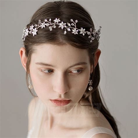 Ladies Elegant Pretty Alloy With Beads Rhinestone Headbands Sold In