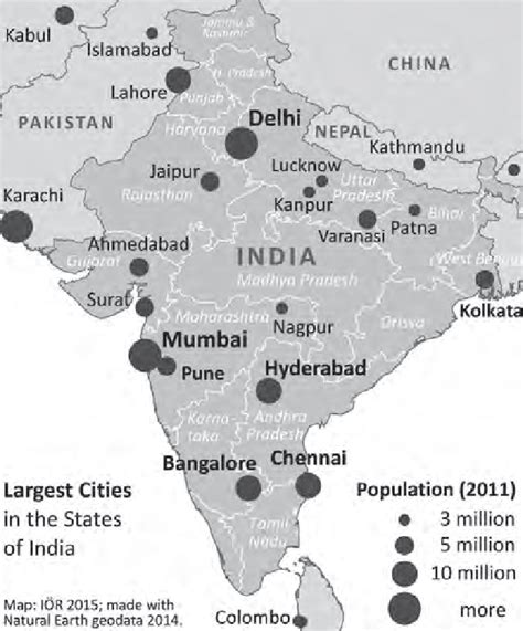 Largest cities in India by population (2011) 15 | Download Scientific ...