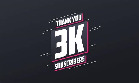 Thank You 3000 Subscribers 3k Subscribers Celebration 10077402 Vector