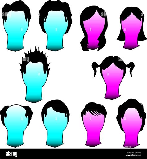 Hairstyles In Vector Stock Vector Image And Art Alamy