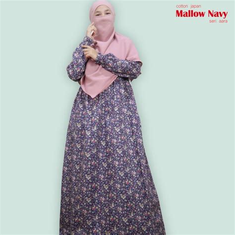 Jual HOMEDRESS GAMIS DASTER BAJU MUSLIM DEWASA MILARY KATUN JEPANG NAVY