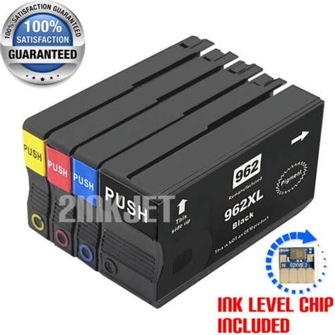 4 Pack 962xl 962 Ink Cartridge For Hp Officejet Pro 9010 9015 9018 9020