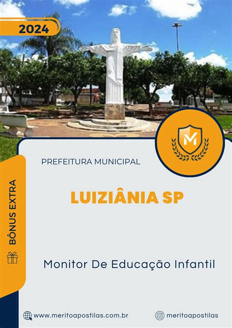 Apostila Monitor De Educação Infantil Prefeitura Luiziânia Sp 2024