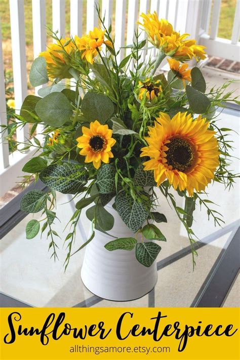 Sunflower Centerpiece in Vase Kitchen Counter Decor Summer - Etsy ...