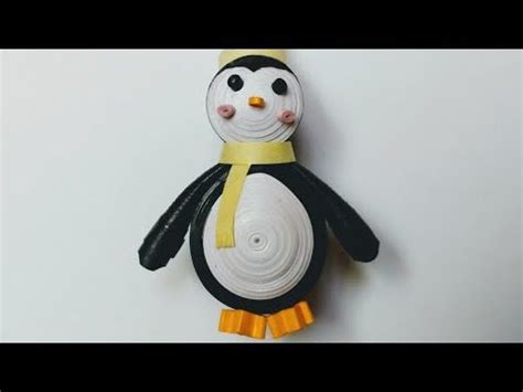 Penguin 3D Quilling Fridge Magnet YouTube Quilling Penguin