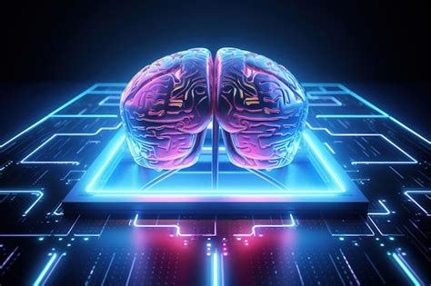 Premium Ai Image A Neonlit Brain Symbolizing Cuttingedge Ai And