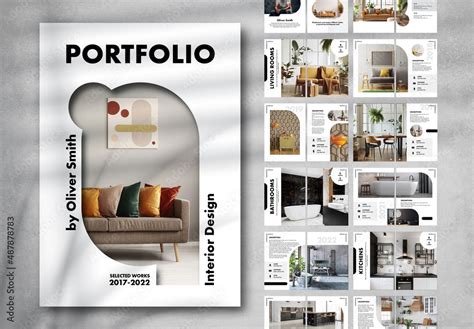 Interior Design Portfolio Stock Template | Adobe Stock