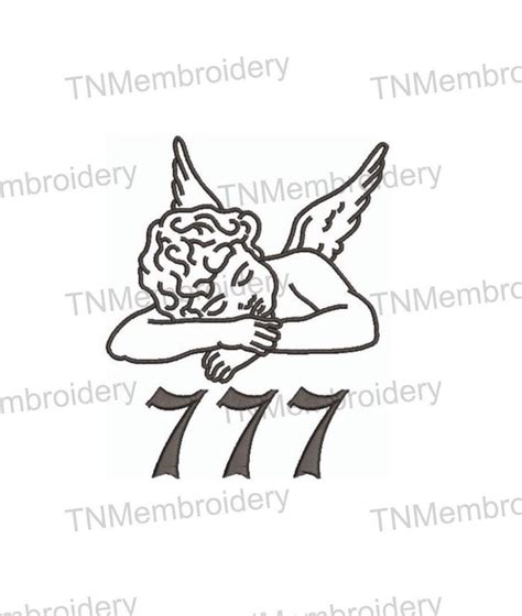 Angel Number 777 Embroidery File 4 Sizes 5 Formats Etsy Embroidery