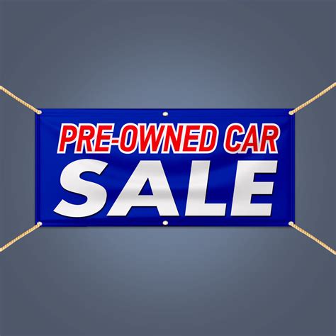 PRE OWNED CAR SALE Banner 5 X 3 Business Advertising Heavy Duty PVC