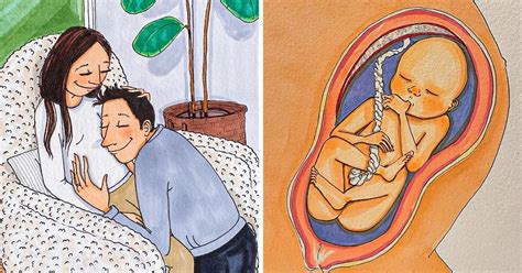 An Artist Documents Her Pregnancy Journey In A Series Of Heartwarming Drawings Bright Side