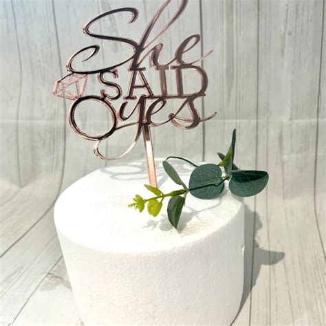 Acrylic Toppers She Said Yes Etsy Uk