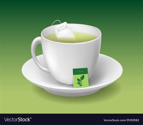 Realistic Green Tea Cup Royalty Free Vector Image