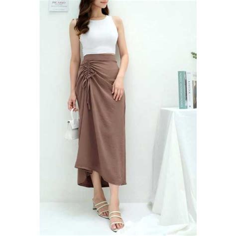 Rok Serut Crinkle Premium Airflow Rok Serut Wanita Casual Flowy Korean