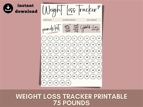 Weight Loss Tracker Weight Loss Chart Weight Loss Journal Fitness ...