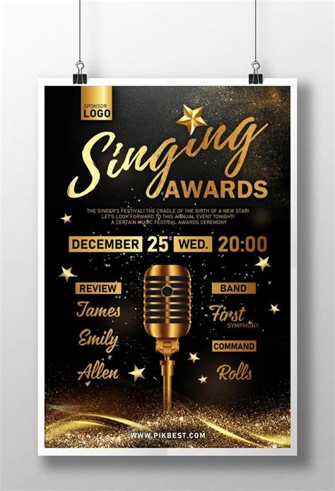 Singing Contest Awards Ceremony Poster Psd Free Download Pikbest