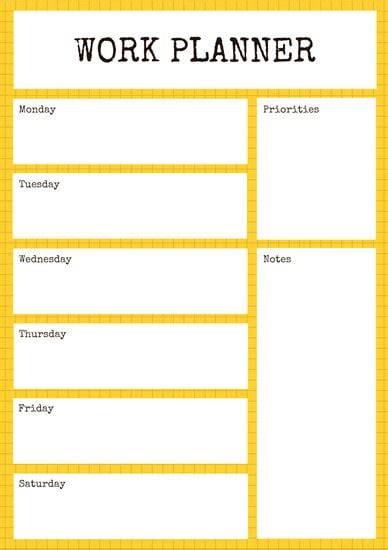 Weekly Schedule Grid Template