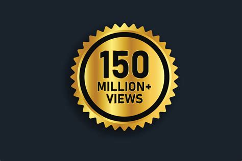 150 Million views golden stemp design. 18862655 Vector Art at Vecteezy