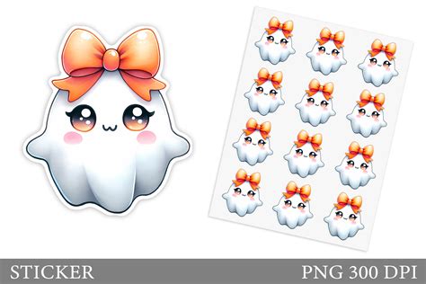 Cute Ghost Sticker Halloween Sticker Graphic By Shishkovaiv Creative