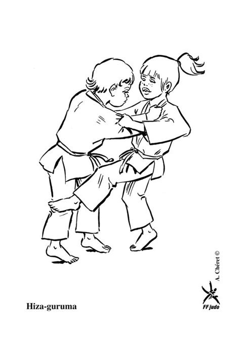 Coloriage Enfants Jouent Au Judo Dessin Gratuit Imprimer