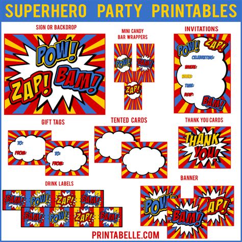 Superhero Backdrop Printable