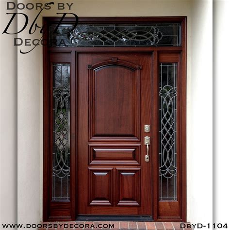 Custom Solid Door 4-Panel Wood And Glass Entry