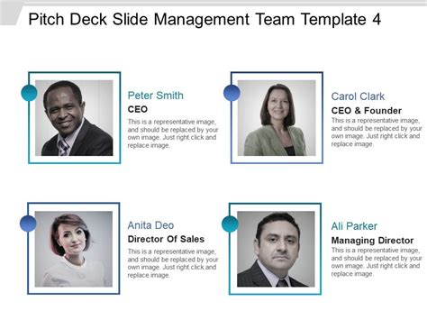 Pitch Deck Slide Management Team Template 4 Presentation Deck