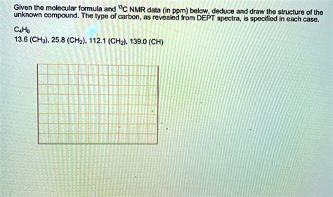 Solved Given The Molecular Formula And C Nmr Dala In Ppm Below