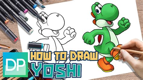 Drawpedia How To Draw Yoshi From Mario Kart Super Smash Bros Step