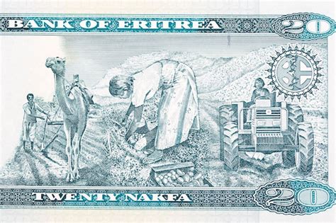 Tres escenas agrícolas de la nakfa del dinero de eritrea Foto Premium