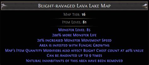 Blight Ravaged Lava Lake Map PoE