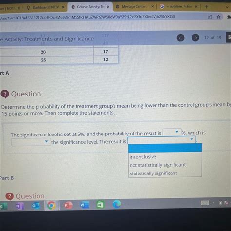 Free Determine The Probability Of The Treatment Group S Mean Being