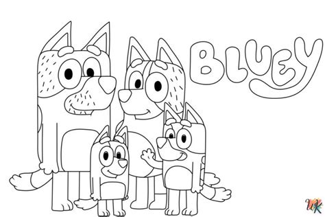 Coloriage Bluey entièrement gratuit et de haute qualité