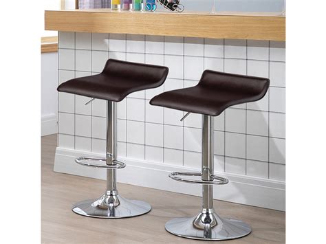 Costway Set Of Swivel Bar Stool Pu Leather Adjustable Kitchen Counter