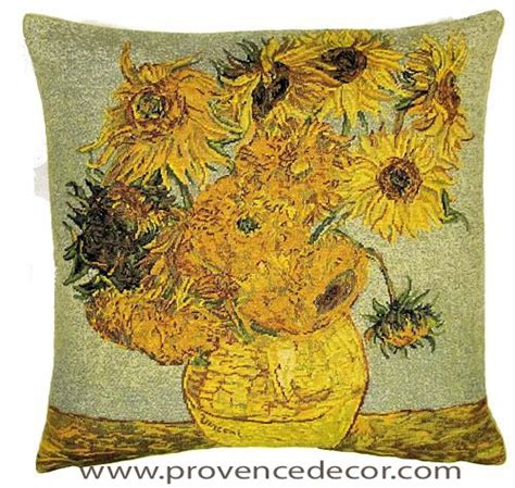 Van Gogh SUNFLOWERS Jacquard Woven Gobelin Belgian Tapestry Throw