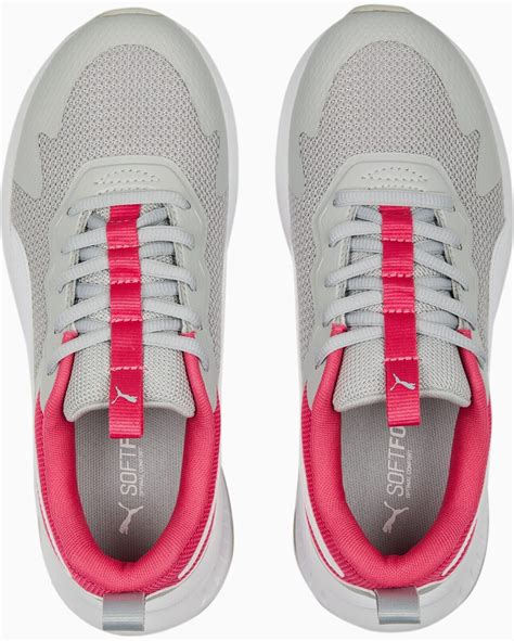 Puma Evolve Run Mesh 386238 Cool Light Gray Puma White Glowing Pink