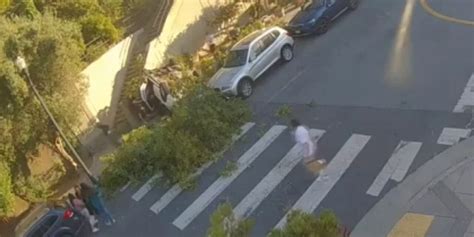 Car Drives Off Private Stairway In San Francisco Flips Onto Street Below Fox News Video