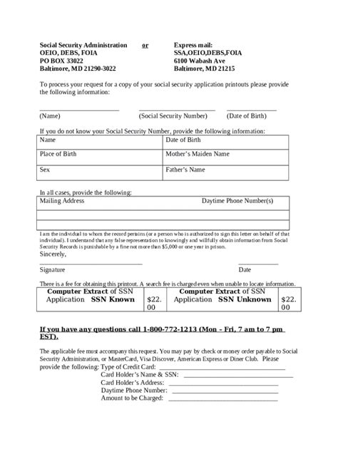 Make A Foia Request Social Security Doc Template Pdffiller